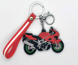 MAKAZBI1 PCS Motorcycle Durable Strap Key Ring Keyring Motocross Key Chain Keychain Soft Rubber For SUZUKI Honda Double-sided