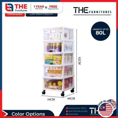 THE L34cm (3-6 Layers) Multipurpose Moveable Storage Cabinet/Box/Drawer With Trolley With Wheels