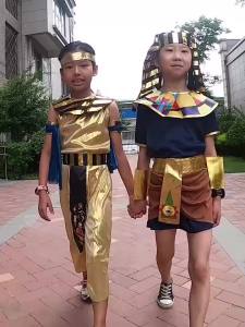 Halloween parent-child costume: Ancient Egyptian king Pharaoh goddess Cleopatra Cosplay costumes golden ancient Egyptian role-pl