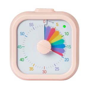 LUSIT Rainbow Pattern Visual Timer for Kids Digital Display 60 Minutes Countdown Timer  Silent Pause Function Digital Pomodoro Timer Classroom Kitchen