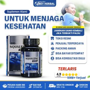 Bio Squalene Original ( Produk Bergaransi Resmi ) - Bio Squaline 30 Softgel Terlaris Asli Ekstrak Minyak Hati Ikan Hiu Berkhasiat Memiliki Banyak Kandungan Omega 3 Dan Lainya