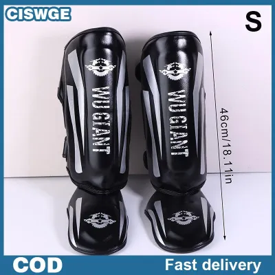 CISWGE สนับแข้งสำหรับต่อยมวยไทย สนับแข้งอุปกรณ์ป้องกันขาสำหรับต่อสู้1คู่