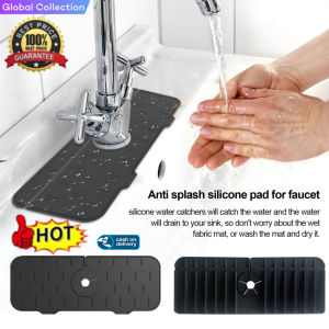 Kitchen Faucet Sink Splash Guard Silicone Faucet Sink Water Catcher Mat Draining Pad Drip Protector Splash Countertop Rubber Drying Mat For Kitchen &Amp Bathroom Countertop Protect Sink Splash Guard