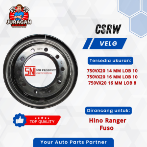 Velg Hino Ranger/Fuso 750VX20 Ready Lubang 8/10 Ketebalan14mm/16mm - Merk CSRW