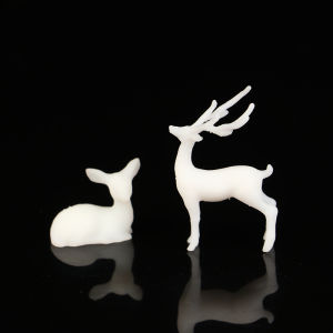 🔥🔥🔥NineOne Peony 1Pc Mini Resin Deer Christmas Forest Elk White Dessert Table Decor Merry Christmas Decor For Home Kids New Year Gift