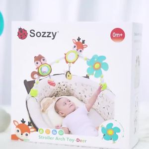 Stroller Arch Car Seat Toy Baby Toys Mobile Adjustable Arch Toy for Stroller Crib Carseat Bouncer Toy Bar Hanging Toys with Clip