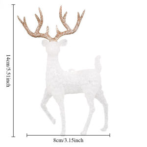 Cute Elegant Crystal Deer Animals Craft Decoration For Home Ornaments Christmas Reindeer Figurines