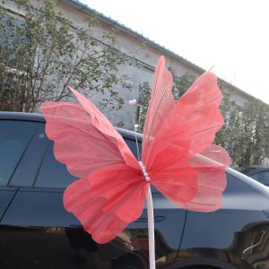 WCYC Silk Yarn Artificial Butterfly Giant Gauze 50cm Three-dimensional Butterfly  Wedding Party Fake Butterfly