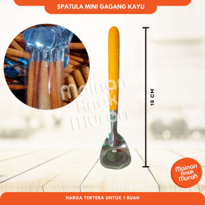 Spatula Logam Gagang Kayu Mini / Cutik Susuk Sutil Sodet Mainan Masak Masakan Edukatif Anak