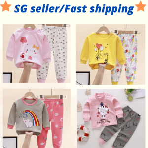 100% Cotton Girl Pyjamas Long Sleeve and Long Pants Cotton 2Pcs Set