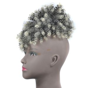 NOVELLEO Ombre Tóc xoăn kinky kiểu Afro Puff Lớn Phụ kiện tóc Tóc đuôi ngựa búi cao với mái Phụ kiện tóc Mềm mại Bím tóc buộc dây dành cho phụ nữ da đen