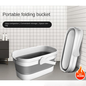 Foldable Mop Bucket with Wheels & Handle – Large Rectangular Collapsible Multipurpose Cleaning Bucket