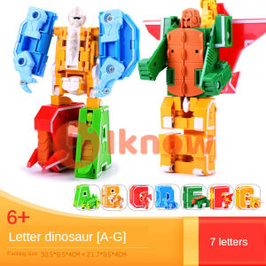 [XinNgo.] Alphabet dinosaur Robot Action Figure Toys for Kids ABC Learning Birthday Party School Classroom Rewards Carnival Prizes Pre-School Education Toy Easter Basket Stuffers Christmas Stocking Stuffers