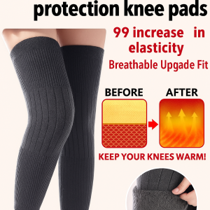 Extended Warm Cashmere Knee Pads Thermal Thin Knit Knee Pads   Invisible Knee Sleeve   Cold Weather Arthritis Pain Relief   Joint Support  Mens And Womens