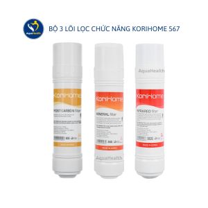 Bộ 3 Lõi Lọc Chức Năng KoriHome 567 gồm Post carbon Mineral Infraded