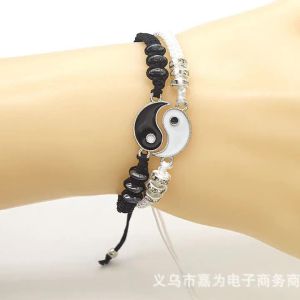 สร้อยข้อมือคู่รักที่ถักด้วยมือจากโลหะผสมไทชิแปดไตรแกรมขายดีพิเศษ