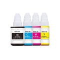 Canon GI-790 / GI 790 / GI790 Black Cyan Magenta Yellow Refill Ink Bottles for Canon PIXMA G1000, PIXMA G2000, PIXMA G2002, PIXMA G3000, PIXMA G4000. 