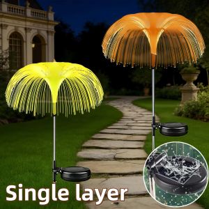 Solar Christmas Lights Outdoor Waterproof Power Saving Jellyfish light 7 Adjustable Color Changing lawn Lights for Patio Lawn Flash Garden Decorations