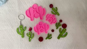 Cute Cactus Silicone Mold UV Epoxy Resin Molds DIY Earrings Pendant Charm Mould Keychain Making Tool