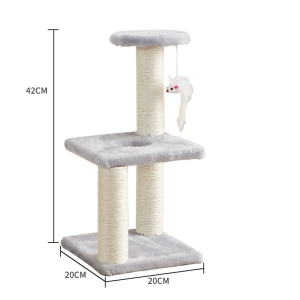 HATELI Cat Scratcher Climbing Frame Scratching Post Resistant Sisal Cat Tree with Mouse Toys Kitten Playground Pet Cats Furniture Jumping Platform Cat Tree