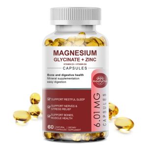 in stock Magnesium Glycinate Capsules with Zinc Vitamin D3 &B6 - Promotes nerve bowel function