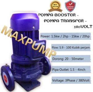 MAXPUMP IRG80-125 Pompa Booster Pompa Pendorong 380V Pompa Transfer 3inch Pompa Dorong Booster