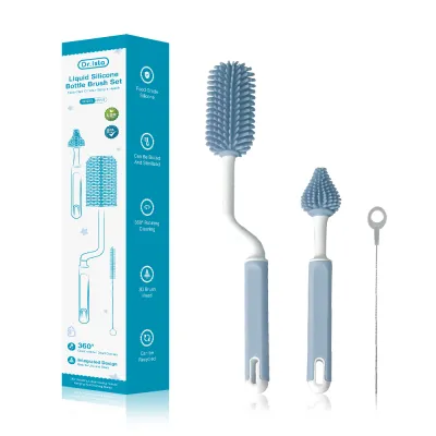Dr.Isla BY23 3Pcs Set Baby Bottle Brush - PBA Free Silicone Cleaning Brushes For Bottles Pacifiers