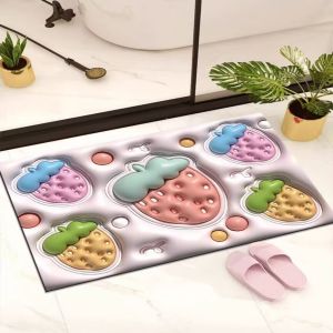 Keset kaki diatomite 5D Anti slip anti bau nyerap air Anti bakteri (Tidak Timbul)/Keset kaki motif