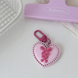 Nicedays🍒Gantungan Kunci Pita Y2K Berbentuk Hati/Liontin Ransel Anak Perempuan/Gantungan Kunci Busur COD