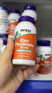 NOW Zinc Picolinate 50mg 120 Veg Capsules Kẽm Picolinate Mỹ Thực Phẩm Bổ Sung Chính Hãng USA - - Hỗ trợ duy trì làn da khỏe mạnh. - Hỗ trợ quá trình tổng hợp protein và phân chia tế bào theo vai trò sinh lý của kẽm. - Hỗ trợ bổ sung khoáng chất thiế