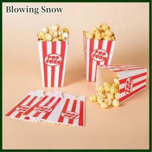 Blowing 12Pcs Striped Popcorn Paper Boxes Buckets Red White Stripes Bags Snack Containers For Baby Shower Birthdays Party Supplies