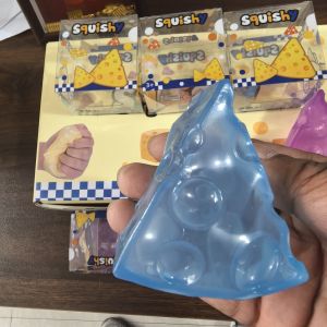 BEIBEI Non-Bounce Cheese Squishy Toy Triangle Moldable Sensory Fidget Ball Novelty Pinch Cheese Cube Ball Xmas Gift