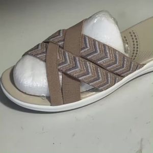 WomenS Summer New Wedge Heel Knit Cross Sandals Large Size Round Toe Slippers For Women
