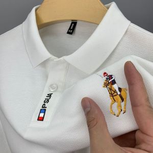 Flip Collar Short Sleeved Polo Shirt for Men in Summer Slim Fit and Trendy New Versatile Top
