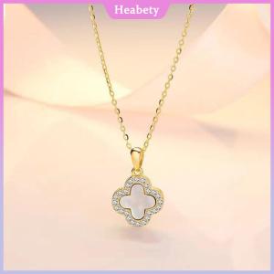 Heabety Thời trang bốn lá Clover Dây chuyền mặt dây chuyền cho phụ nữ đơn giản Tính khí đồ trang sức