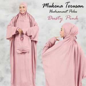 Mukena Terusan Dewasa Hadramaut Polos - Mukenah Traveling Jumbo Rayon Premium Bali Murah