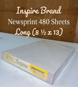 INSPIRE Brand Newsprint 49 GSM - A4/Long/Short - 480 sheets per ream BOND PAPER COPY PAPERS ADVANCE HARD COPY