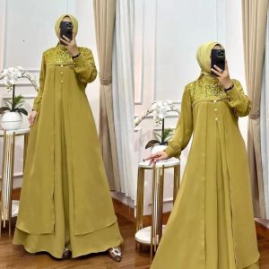 New Denara Dress Matt Ceruty Babydoll Size XL Dress Kondangan Terbaru2024 Kekinian Trendy Viral COD