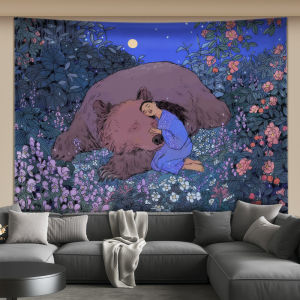 Northern Europe ins Forest Girl Vintage Decorative Background Cloth ins Wall hanging for sofa and bed head decoration