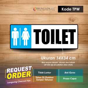 STIKER TOILET  + LAMINASI KODE TPW HITAM BIRU