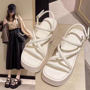 Dép quai hậu nữ 6p Giày Sandal nữ đế cao 6cm độn đế 2 màu hot
