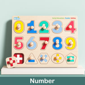 NIKO ABC Letter Digital Puzzle Wooden Toys For Kids Alphabet Number Shape Sorter Jigsaw Board Toys Early Educational Toys