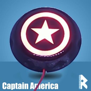 Logo LED Emblem Menyala Lampu Motor LED emblem motor universal lampu stop motor lampu sein motor lampu variasi NightRider Emblem Led Solusi Canggih untuk Membuat Logo Motor Terlihat Lebih Keren logo l Captain Amerika