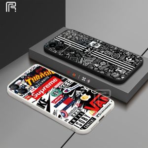 (Lokal Ready) Casing hp Infinix Hot 30i Hot 20S Note 12 G96 Note 12 Pro Hot 12 Play Hot 11 Play Hot 9 Play Hot 10 Play Hot 10S 10T Smart 6 Smart 5 Logo Trendy Graffiti Pribadi Dengan Kasus Telepon Silikon Tepi Lurus Softcase