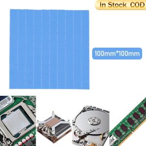 100pcs 10mm*10mm Thermal Pads GPU CPU Heatsink Cooling Conductive Fan Cooler Silicone Heat Sink Good Efficient Heat Dissipation Performance For Laptop Heatsink CPU GPU SSD IC LED Cooler Blue