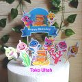 Topper Baby Shark Custom Foto untuk Hiasan Kue Ulang Tahun / Ultah Anak Karakter (Toper Custom). 