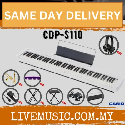 Casio CDP-S110 88-key Digital Piano & Headphone - White ( CDPS110 / CDP S110) Replace CDP-S100/CDPS100