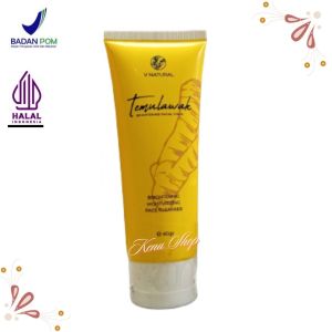 Face Wash - V Natural Temulawak Facial Foam Sabun Cuci Muka Glowing Whitening Pembersih Wajah Aman BPOM Halal by Kenu Shop