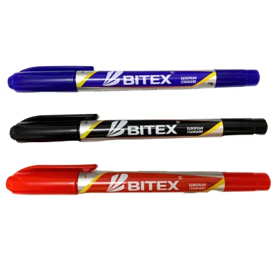 Double Dual Tip Permanent Marker Pen (Pentel Pen) - Black Blue & Red 1 piece