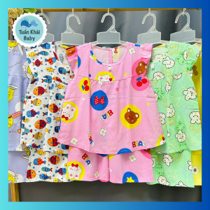 Set 2 Bộ Đồ Tole Lanh Bé Gái Cánh Tiên - đồ bộ bé gái chất vải Tôn mềm mại thoáng mát - Quần áo trẻ em